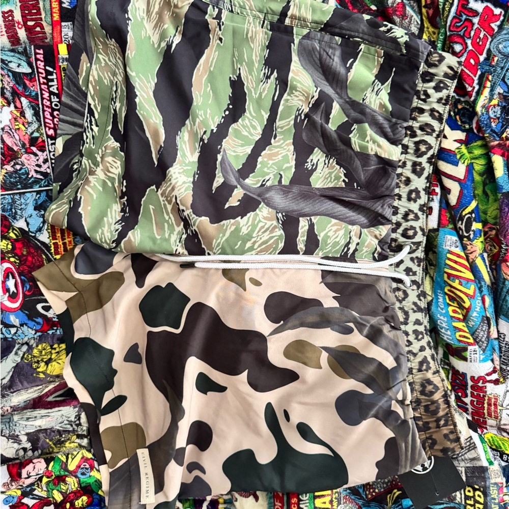 Civil Regime Camo Swim Trunks